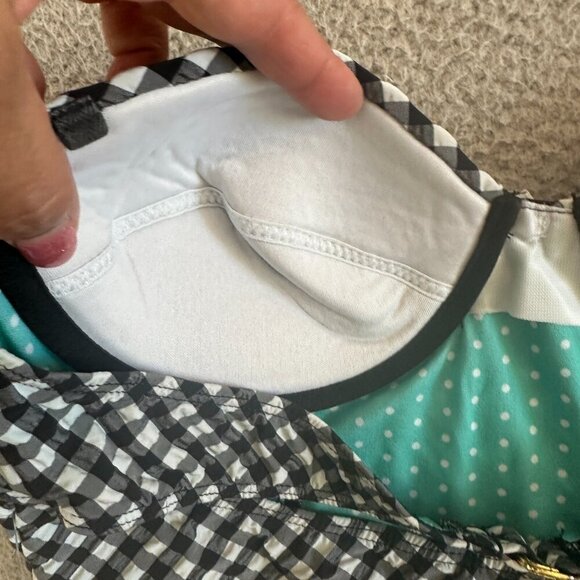 Vintage 90s Guess One Piece Swimsuit Bombshell Gingham Corset Underwired - Picture 10 of 12